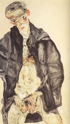 Egon Schiele Self-Portrait in Black Cloak (mk12) France oil painting art